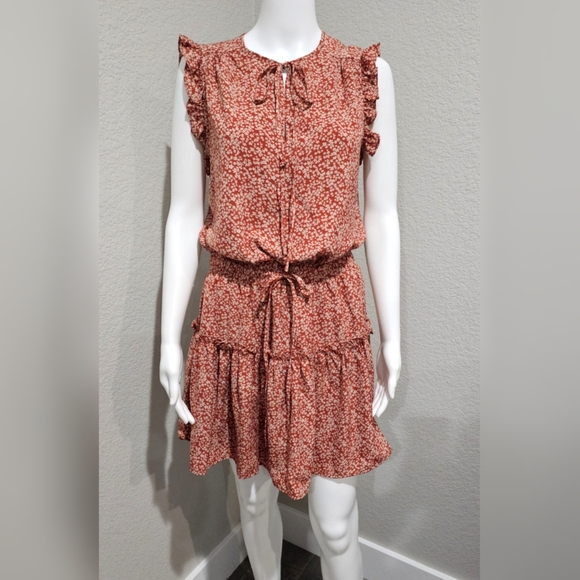 Anthropologie Dresses & Skirts - Anthropolgie PINCH Rust Ruffled Floral Mini Dress
